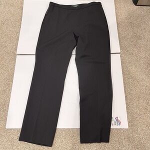 Ralph Lauren Black Pants Size 12 Wool Lined Old Money Straight Leg Side Stripe